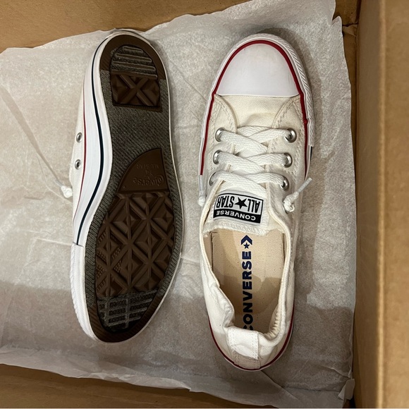 Converse Unisex Low Top Chuck Taylor All Star OX Shoes, White/Red/Navy - Picture 3 of 7